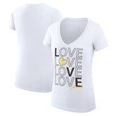 San Diego Padres G-III 4Her by Carl Banks Women's Super-Slim Fit Lightweight Love Graphic Team V-Neck T-Shirt | MLB Outlet