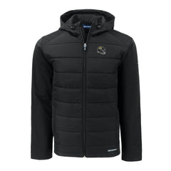 Jacksonville Jaguars Cutter & Buck Helmet Evoke Hybrid Eco Softshell Recycled Full-Zip Hoodie Jacket