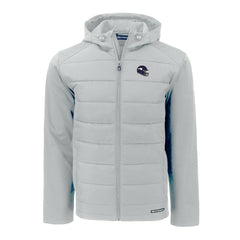 Minnesota Vikings Cutter & Buck Helmet Evoke Hybrid Eco Softshell Recycled Full-Zip Hoodie Jacket