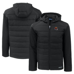 Washington Commanders Cutter & Buck Helmet Evoke Hybrid Eco Softshell Recycled Full-Zip Hoodie Jacket