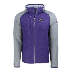 Minnesota Vikings Cutter & Buck Helmet Mainsail Sweater-Knit Full-Zip Hoodie