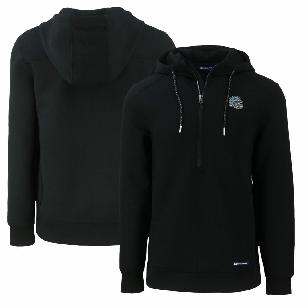 Detroit Lions Cutter & Buck Helmet Roam Eco Half-Zip Recycled Pullover Hoodie