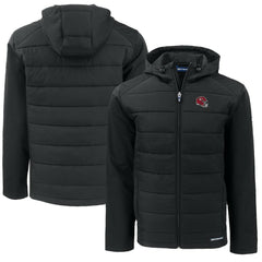 Kansas City Chiefs Cutter & Buck Helmet Big & Tall Evoke Hybrid Eco Softshell Recycled Full-Zip Hoodie Jacket
