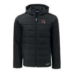 Kansas City Chiefs Cutter & Buck Helmet Big & Tall Evoke Hybrid Eco Softshell Recycled Full-Zip Hoodie Jacket