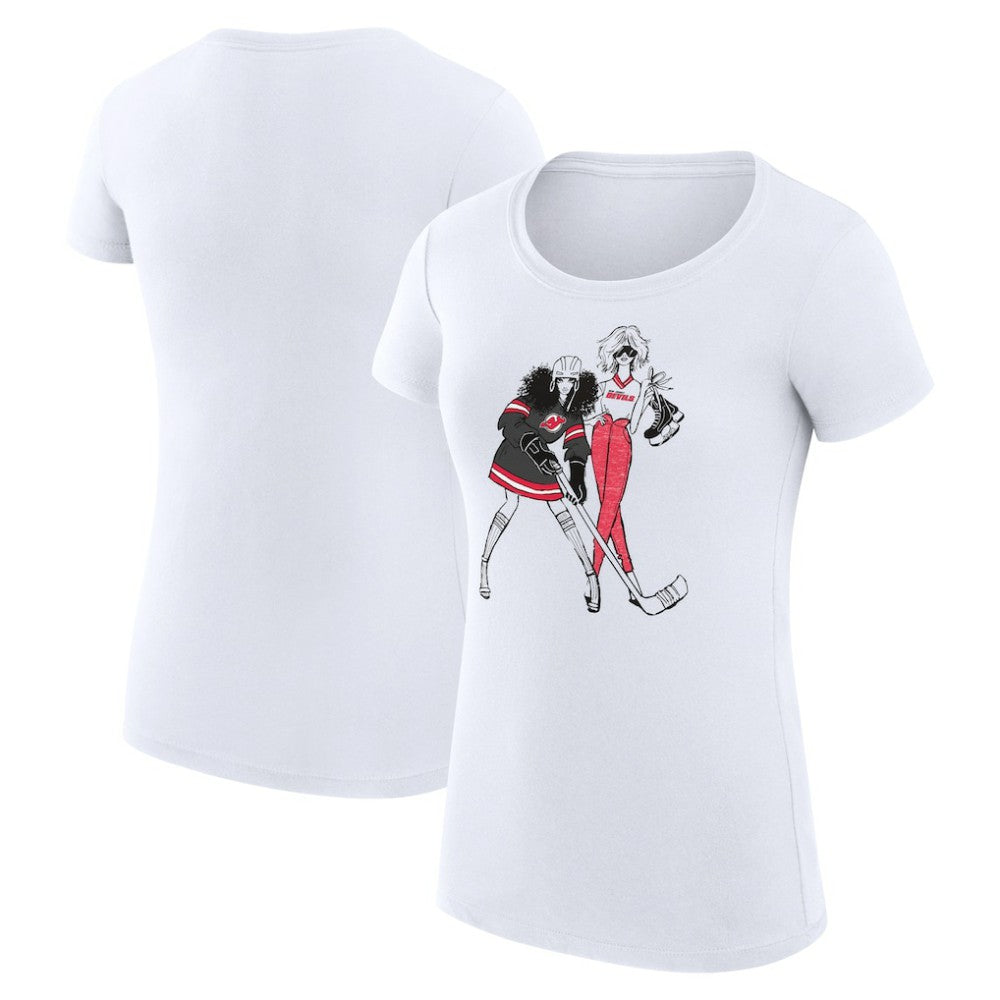 New Jersey Devils G-III 4Her by Carl Banks Women's Super-Slim Fit Lightweight Hockey Girls T-Shirt Discount