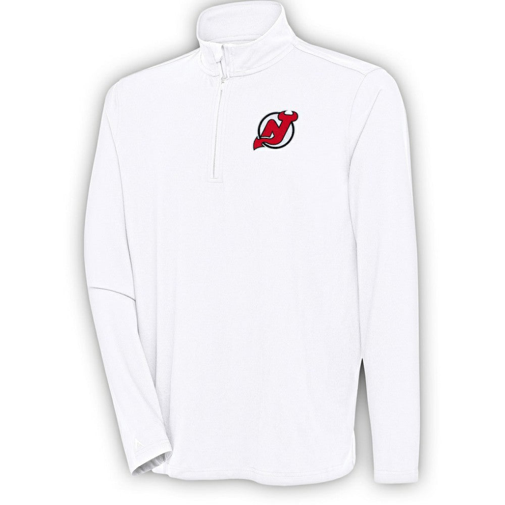 New Jersey Devils Antigua Hunk Quarter-Zip Pullover Top On Sale