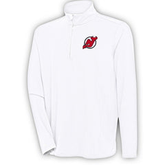 New Jersey Devils Antigua Hunk Quarter-Zip Pullover Top On Sale