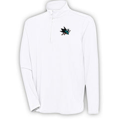 San Jose Sharks Antigua Hunk Quarter-Zip Pullover Top On Sale