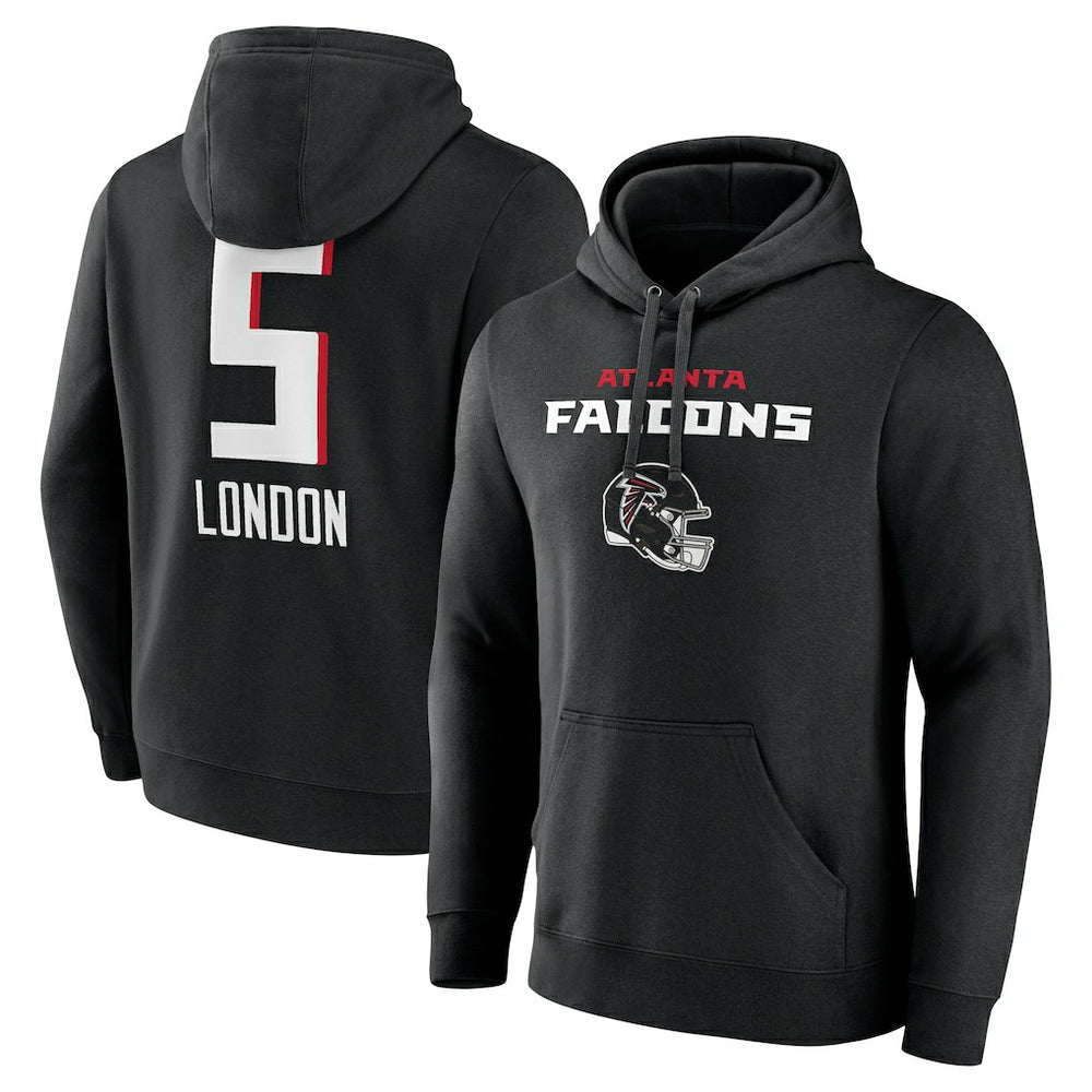 Atlanta Falcons Drake London Team Wordmark Player Name & Number Pullover Hoodie
