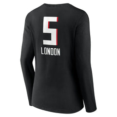 Atlanta Falcons Drake London Women's Team Wordmark Player Name & Number Long Sleeve V-Neck T-Shirt