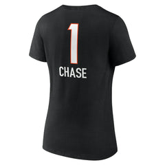 Cincinnati Bengals Ja'Marr Chase Women's Team Wordmark Player Name & Number V-Neck T-Shirt