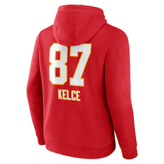 Kansas City Chiefs Travis Kelce Team Wordmark Player Name & Number Pullover Hoodie