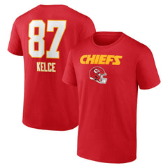 Kansas City Chiefs Travis Kelce Team Wordmark Player Name & Number T-Shirt