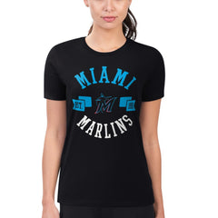 Miami Marlins G-III 4Her by Carl Banks Women's Super-Slim Fit Lightweight City Graphic T-Shirt | MLB Shop