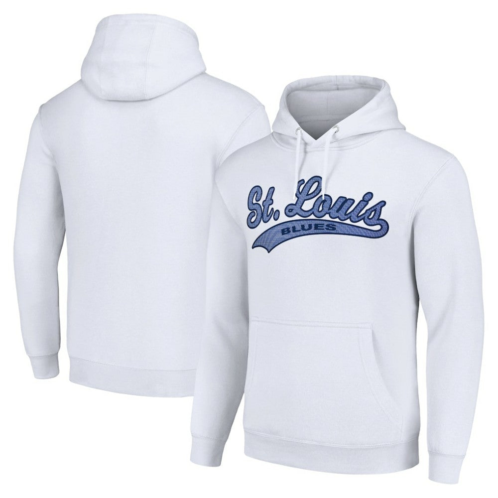St. Louis Blues Starter Tailsweep Fleece Tri-Blend Pullover Hoodie On Sale