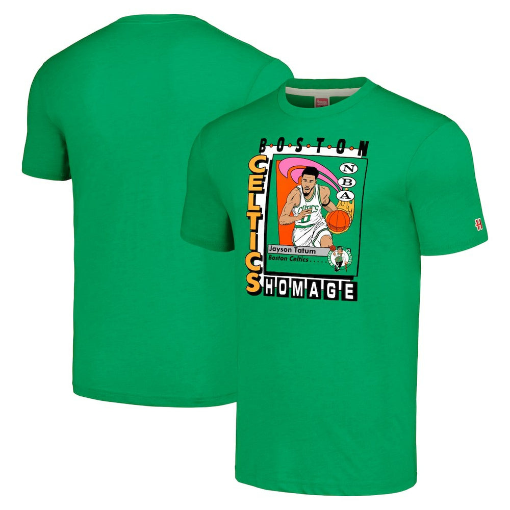Jayson Tatum Boston Celtics Homage Unisex SkyBox Player Tri-Blend T-Shirt On Sale
