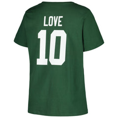 Green Bay Packers Fanatics Jordan Love Women's Plus Size Name & Number V-Neck T-Shirt