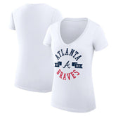 Atlanta Braves G-III 4Her by Carl Banks Women's Super-Slim Fit Lightweight City Graphic V-Neck T-Shirt | MLB New