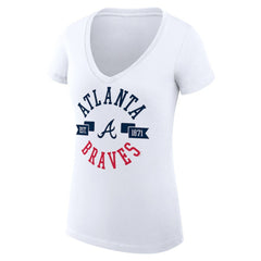 Atlanta Braves G-III 4Her by Carl Banks Women's Super-Slim Fit Lightweight City Graphic V-Neck T-Shirt | MLB New