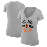 Baltimore Orioles G-III 4Her by Carl Banks Women's Super-Slim Fit Lightweight City Graphic V-Neck T-Shirt | MLB Sale