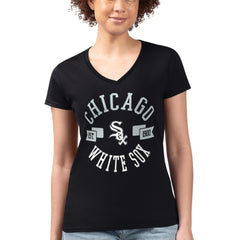 Chicago White Sox G-III 4Her by Carl Banks Women's Super-Slim Fit Lightweight City Graphic V-Neck T-Shirt | MLB Shop