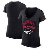Cincinnati Reds G-III 4Her by Carl Banks Women's Super-Slim Fit Lightweight City Graphic V-Neck T-Shirt | MLB On Sale