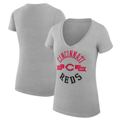 Cincinnati Reds G-III 4Her by Carl Banks Women's Super-Slim Fit Lightweight City Graphic V-Neck T-Shirt | MLB Online
