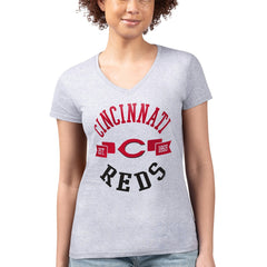 Cincinnati Reds G-III 4Her by Carl Banks Women's Super-Slim Fit Lightweight City Graphic V-Neck T-Shirt | MLB Online