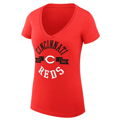 Cincinnati Reds G-III 4Her by Carl Banks Women's Super-Slim Fit Lightweight City Graphic V-Neck T-Shirt | MLB New