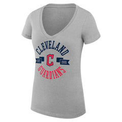 Cleveland Guardians G-III 4Her by Carl Banks Women's Super-Slim Fit Lightweight City Graphic V-Neck T-Shirt | MLB US