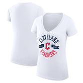 Cleveland Guardians G-III 4Her by Carl Banks Women's Super-Slim Fit Lightweight City Graphic V-Neck T-Shirt | MLB On Sale
