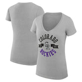 Colorado Rockies G-III 4Her by Carl Banks Women's Super-Slim Fit Lightweight City Graphic V-Neck T-Shirt | MLB Shop