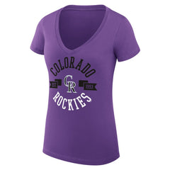 Colorado Rockies G-III 4Her by Carl Banks Women's Super-Slim Fit Lightweight City Graphic V-Neck T-Shirt | MLB Discount