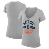 Detroit Tigers G-III 4Her by Carl Banks Women's Super-Slim Fit Lightweight City Graphic V-Neck T-Shirt | MLB Outlet