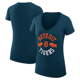 Detroit Tigers G-III 4Her by Carl Banks Women's Super-Slim Fit Lightweight City Graphic V-Neck T-Shirt | MLB Near me