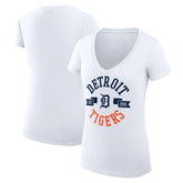 Detroit Tigers G-III 4Her by Carl Banks Women's Super-Slim Fit Lightweight City Graphic V-Neck T-Shirt | MLB New