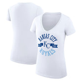 Kansas City Royals G-III 4Her by Carl Banks Women's Super-Slim Fit Lightweight City Graphic V-Neck T-Shirt | MLB Sale