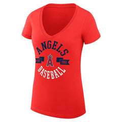Los Angeles Angels G-III 4Her by Carl Banks Women's Super-Slim Fit Lightweight City Graphic V-Neck T-Shirt | MLB Discount