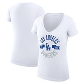 Los Angeles Dodgers G-III 4Her by Carl Banks Women's Super-Slim Fit Lightweight City Graphic V-Neck T-Shirt | MLB For sale