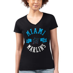 Miami Marlins G-III 4Her by Carl Banks Women's Super-Slim Fit Lightweight City Graphic V-Neck T-Shirt | MLB US