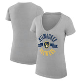 Milwaukee Brewers G-III 4Her by Carl Banks Women's Super-Slim Fit Lightweight City Graphic V-Neck T-Shirt | MLB US