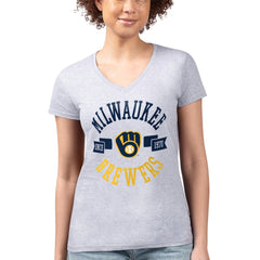 Milwaukee Brewers G-III 4Her by Carl Banks Women's Super-Slim Fit Lightweight City Graphic V-Neck T-Shirt | MLB US