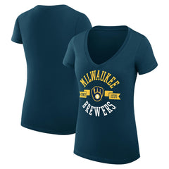 Milwaukee Brewers G-III 4Her by Carl Banks Women's Super-Slim Fit Lightweight City Graphic V-Neck T-Shirt | MLB US