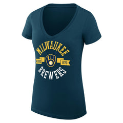 Milwaukee Brewers G-III 4Her by Carl Banks Women's Super-Slim Fit Lightweight City Graphic V-Neck T-Shirt | MLB US