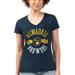 Milwaukee Brewers G-III 4Her by Carl Banks Women's Super-Slim Fit Lightweight City Graphic V-Neck T-Shirt | MLB US