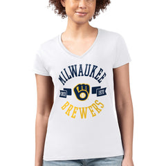 Milwaukee Brewers G-III 4Her by Carl Banks Women's Super-Slim Fit Lightweight City Graphic V-Neck T-Shirt | MLB Online