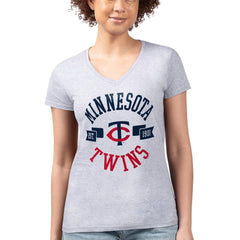Minnesota Twins G-III 4Her by Carl Banks Women's Super-Slim Fit Lightweight City Graphic V-Neck T-Shirt | MLB On Sale