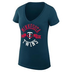 Minnesota Twins G-III 4Her by Carl Banks Women's Super-Slim Fit Lightweight City Graphic V-Neck T-Shirt | MLB Sale