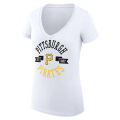 Pittsburgh Pirates G-III 4Her by Carl Banks Women's Super-Slim Fit Lightweight City Graphic V-Neck T-Shirt | MLB Outlet