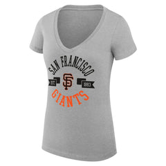 San Francisco Giants G-III 4Her by Carl Banks Women's Super-Slim Fit Lightweight City Graphic V-Neck T-Shirt | MLB Outlet